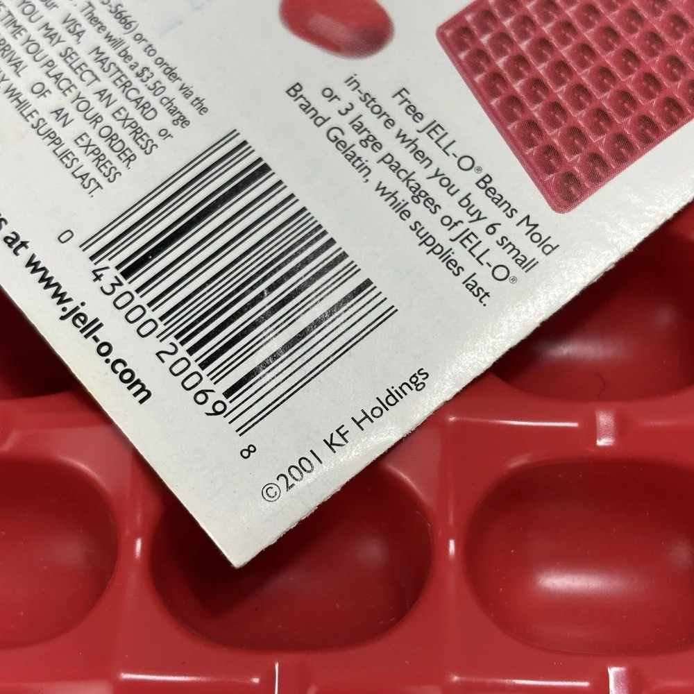 Lot of 3 Jello-O Jiggler Jelly Bean Tray Red Jello Beans 82 Mold 12.5 x 8